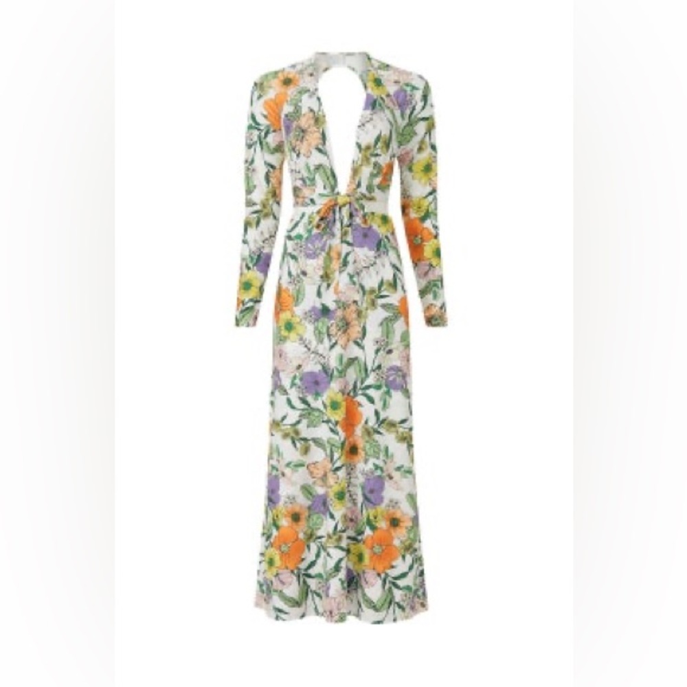 AFRM Floral Maxi Dress - Orange, Purple, Green